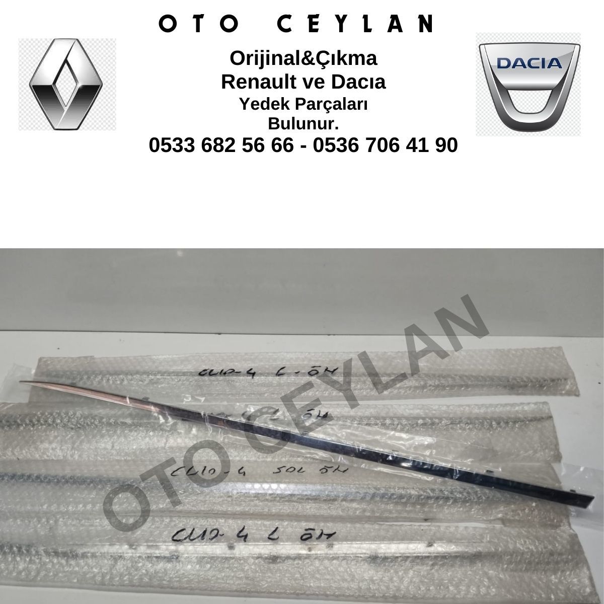 808211605R Clio 4 Sol Ön Kapı Bandı Sıfır Yan Sanayi