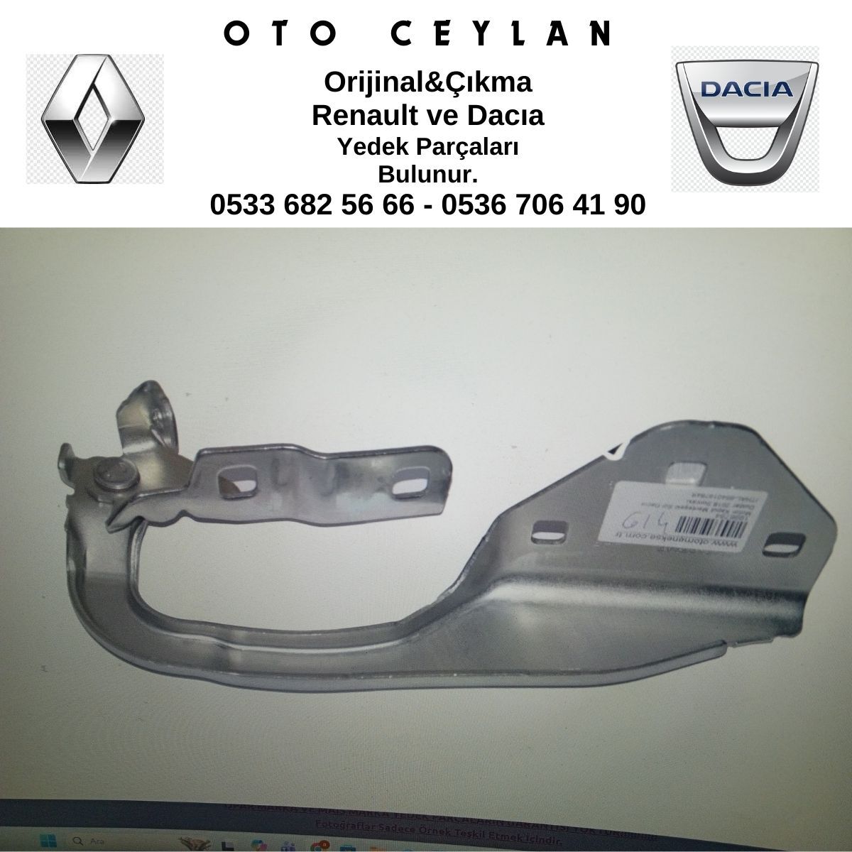 654019784R Duster 2-II Sol Motor Kaput Menteşesi (2018-2024)