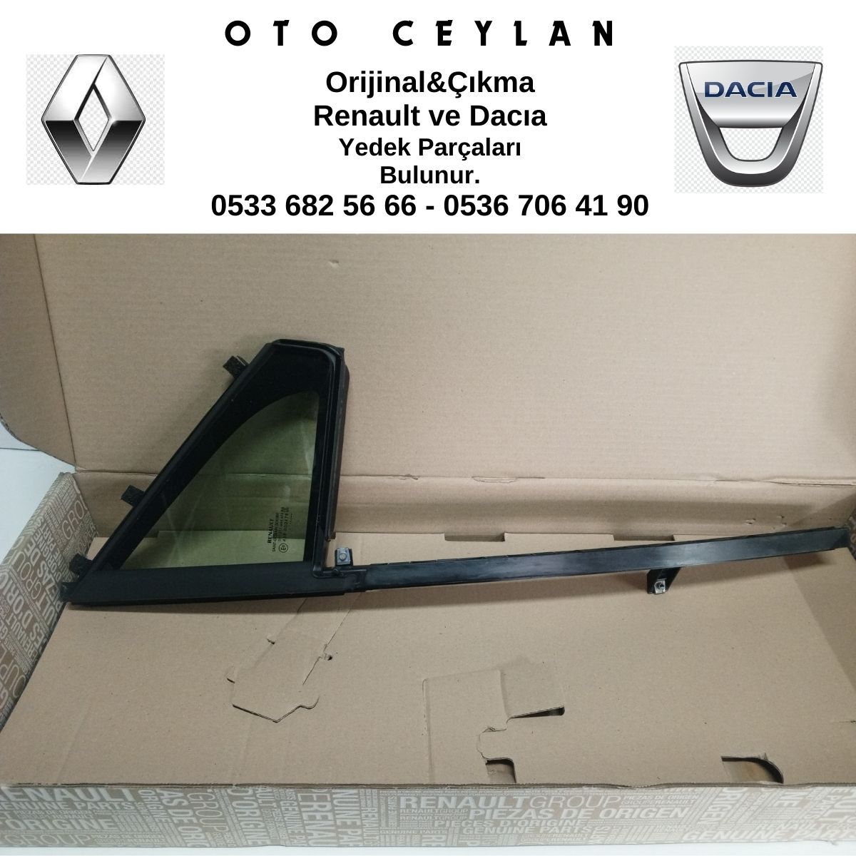 803300369R ZOE SAĞ ÖN KAPI KELEBEK CAMI ORİJİNAL