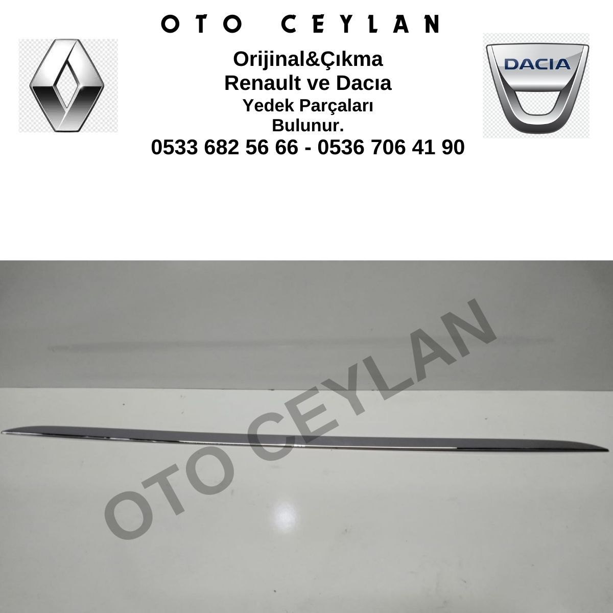 7711427451 Fluence Bagaj Kapağı Çıtası Krom Sıfır Orijinal