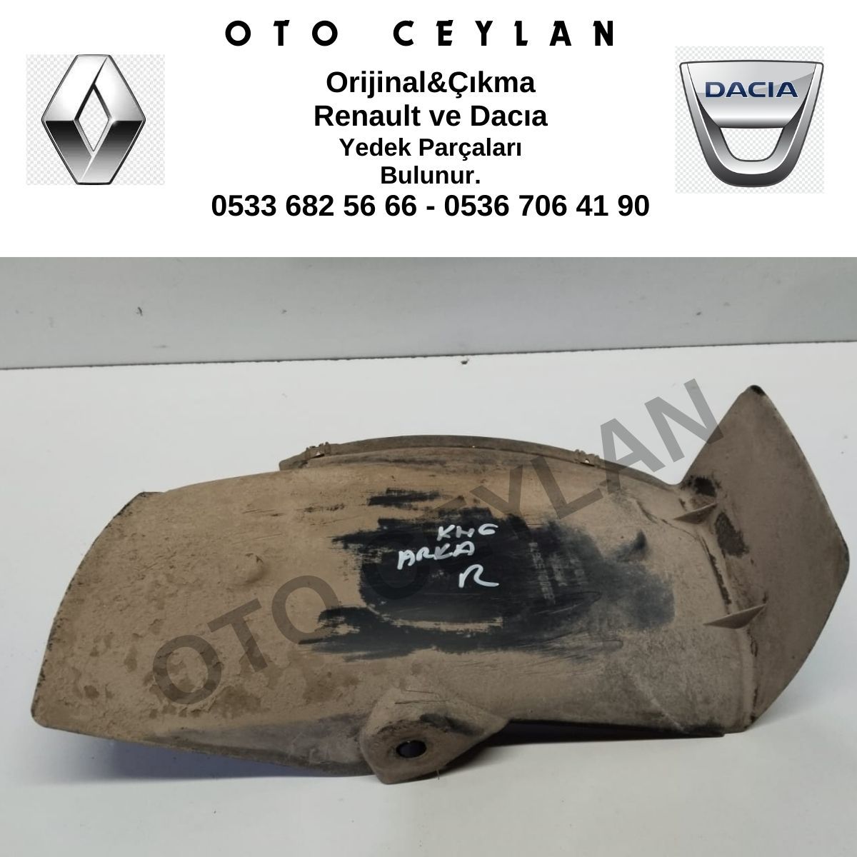 8200153676 Kango Arka Davlumbaz Sağ Orijinal Çıkma