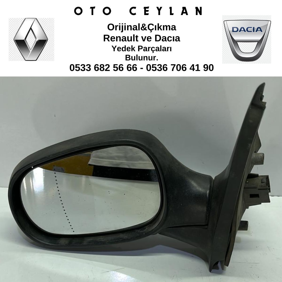 Clio 2 Sol Ayna Yarım Kapak Elektirikli Çıkma Orjinal