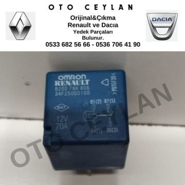 8200786806 Duster Logan 2 Sandero Captur Clio 3 4 Latitude Röle 12V 70A Sıfır Tesisattan Sökme