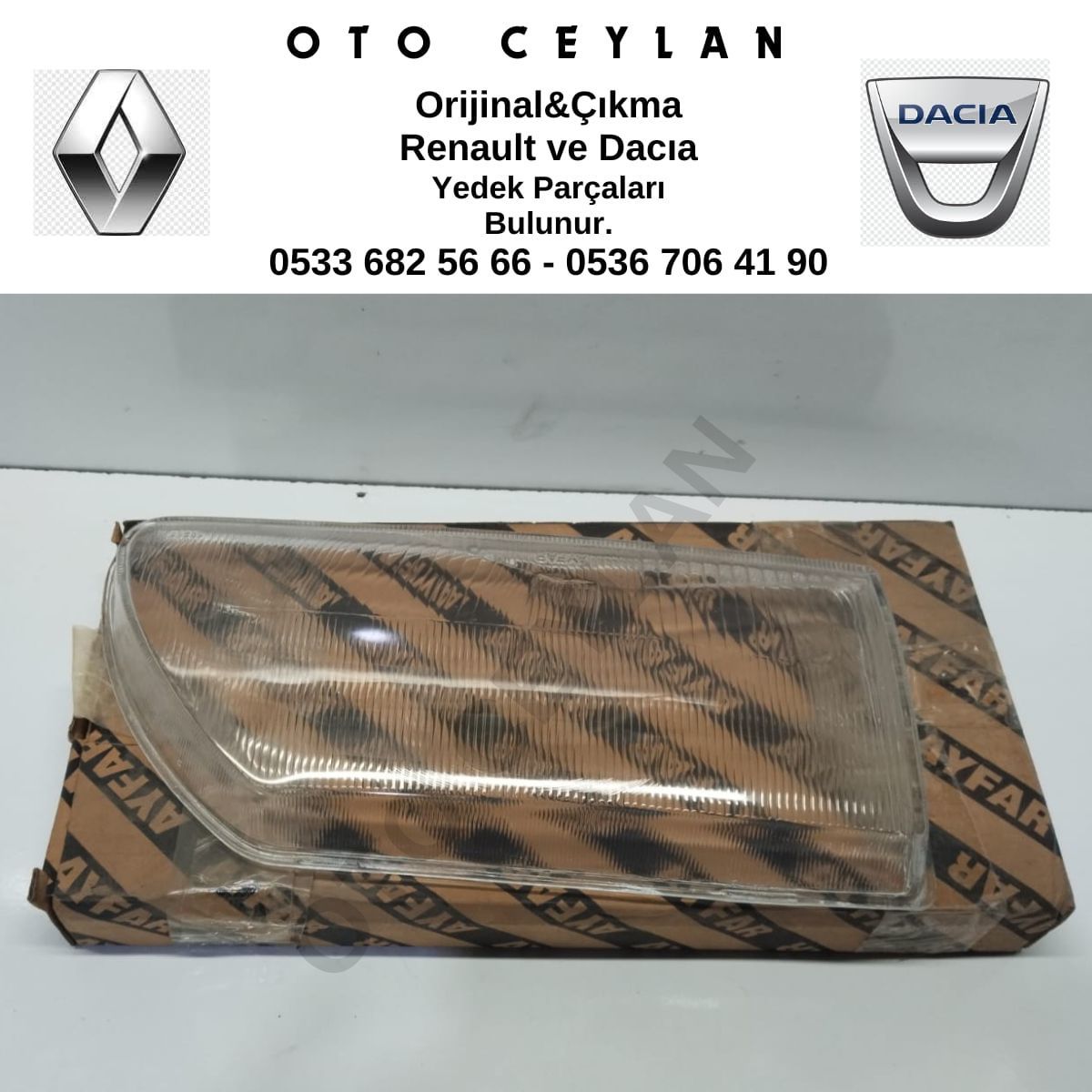 C11206 R9 Far Camı Sağ Yerli Üretim AYFAR