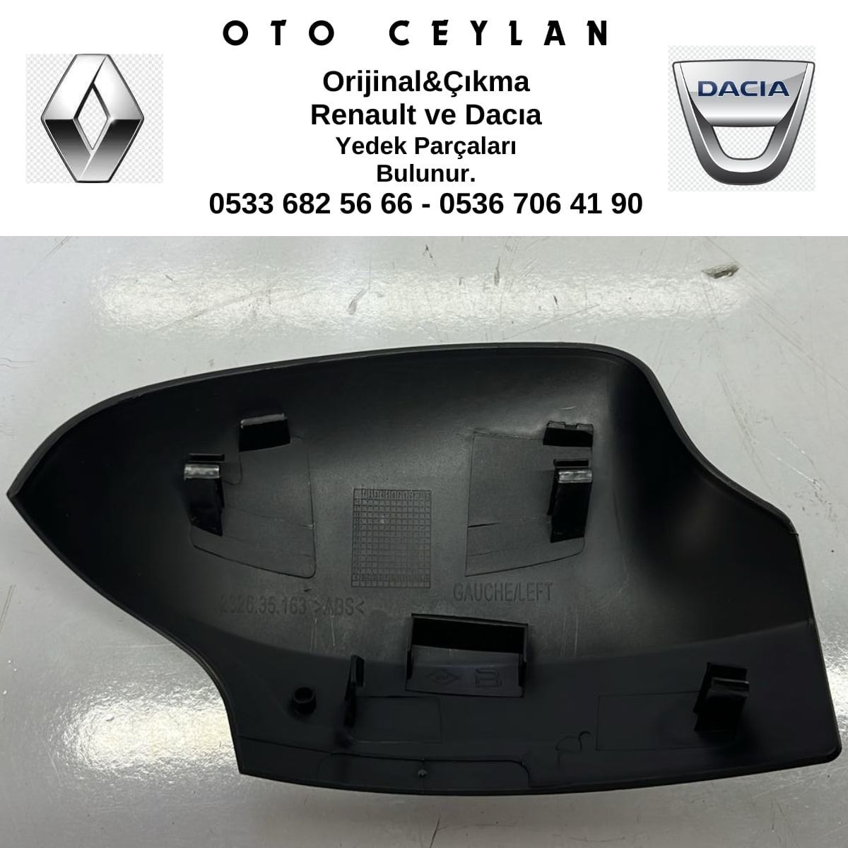 963737459R Clio Symbol Sol Ayna Kapağı Çıkma Orjinal