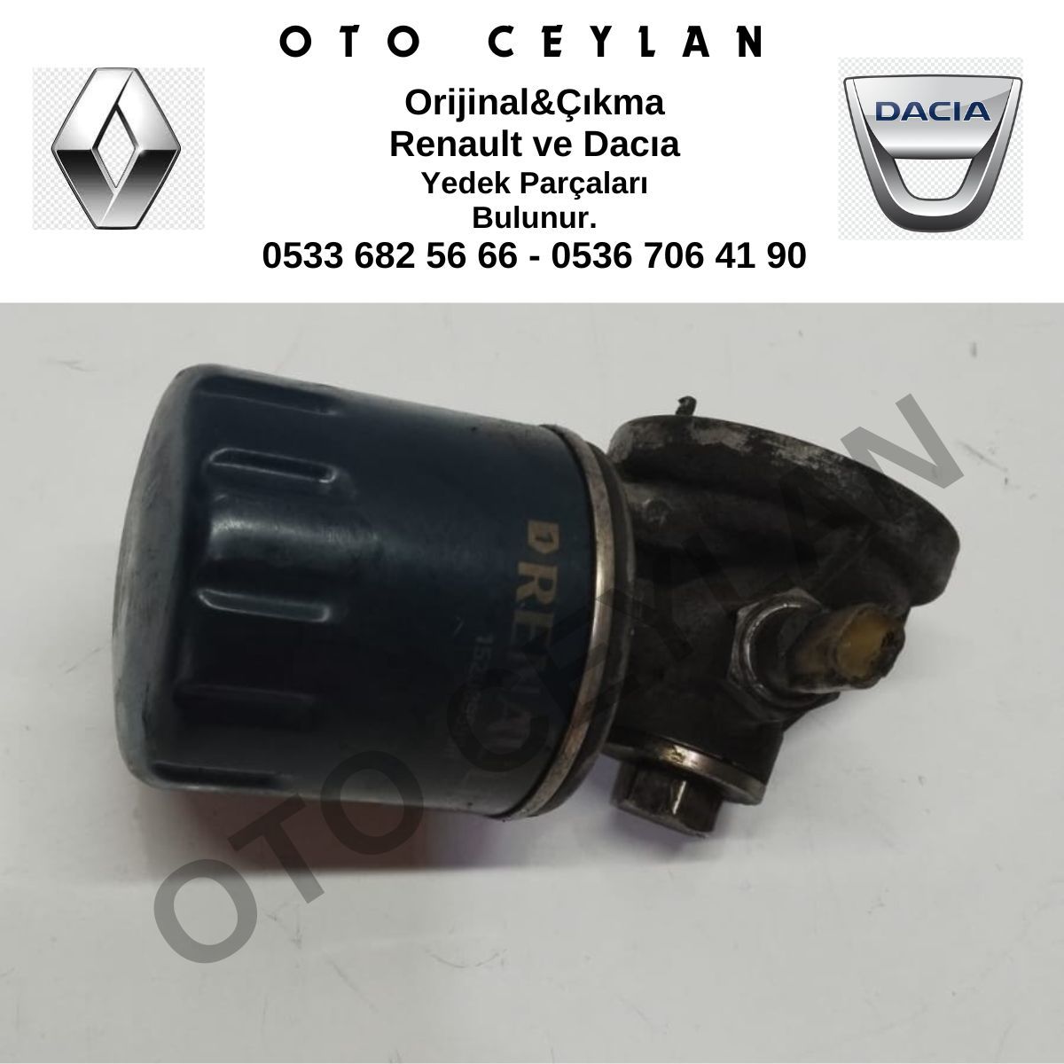 8201056869 Clio 4 Yağ Filtresi Kütüğü Müşürü Komple Orijinal Çıkma