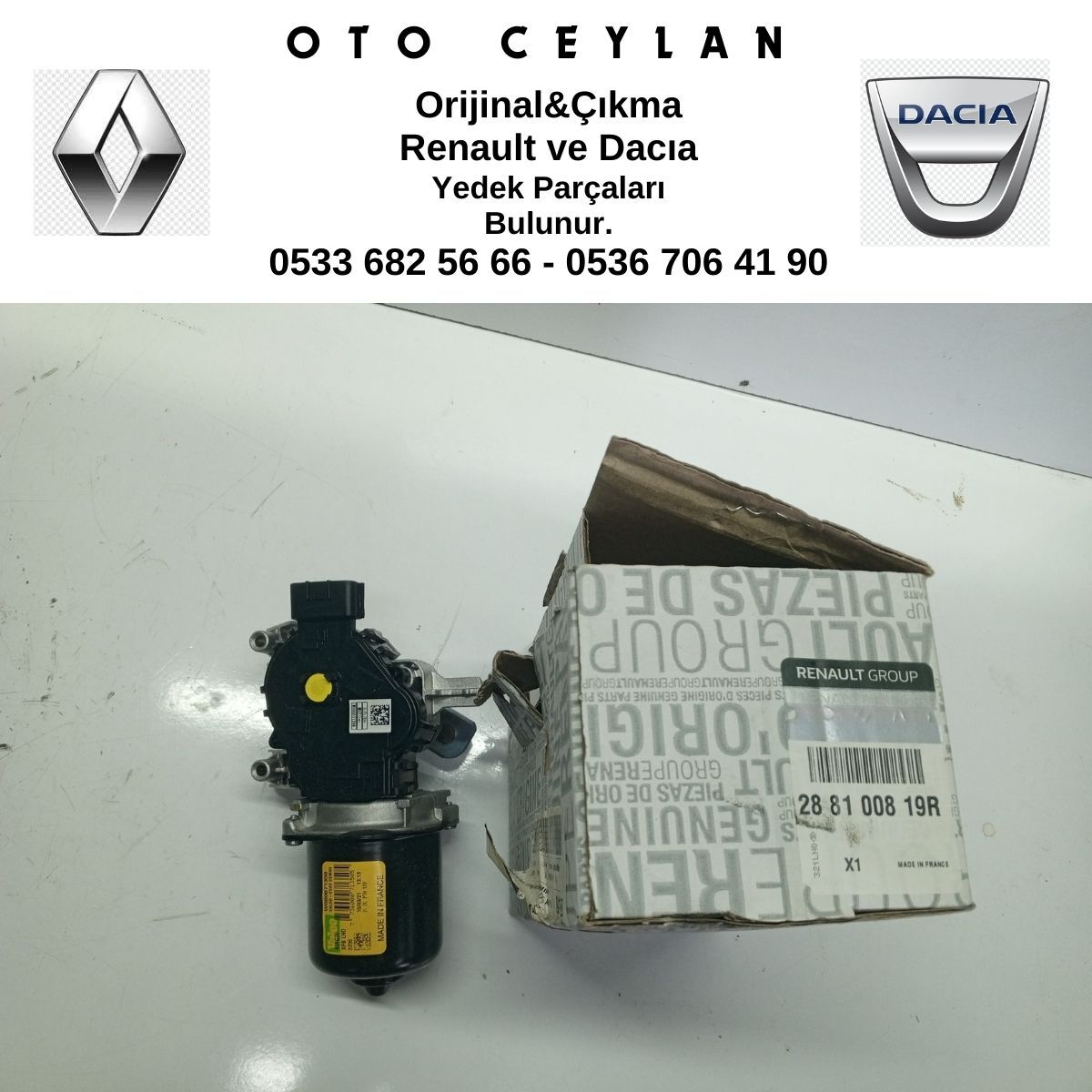 288100819R MEGANE 4 ÖN CAM SİLGİ SİLECEK MOTORU 2016-2024