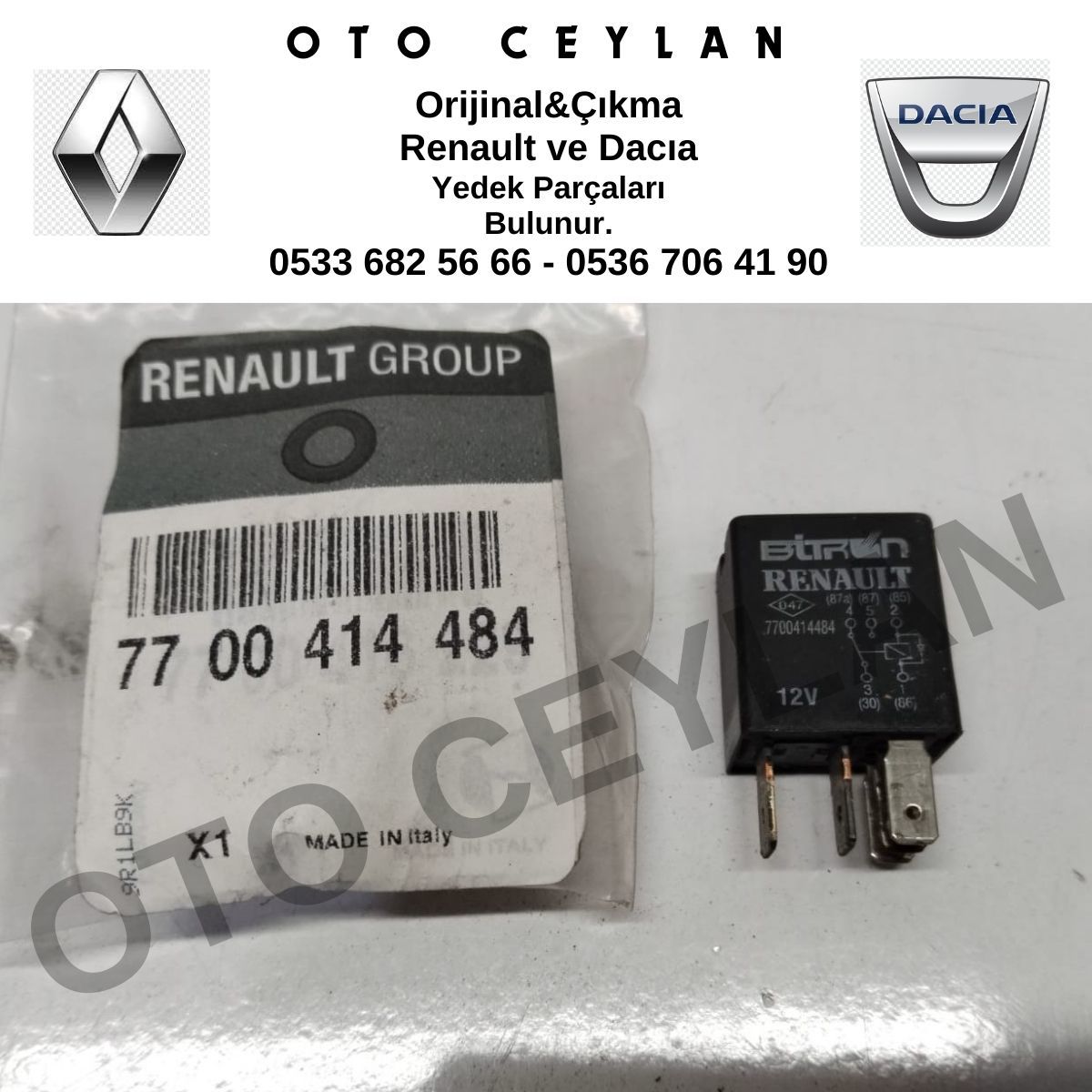 7700414484 Clio 2 3 Kango Laguna 2 Logan Megane 2 Trafic 2 Fan Rölesi Sıfır Orijinal