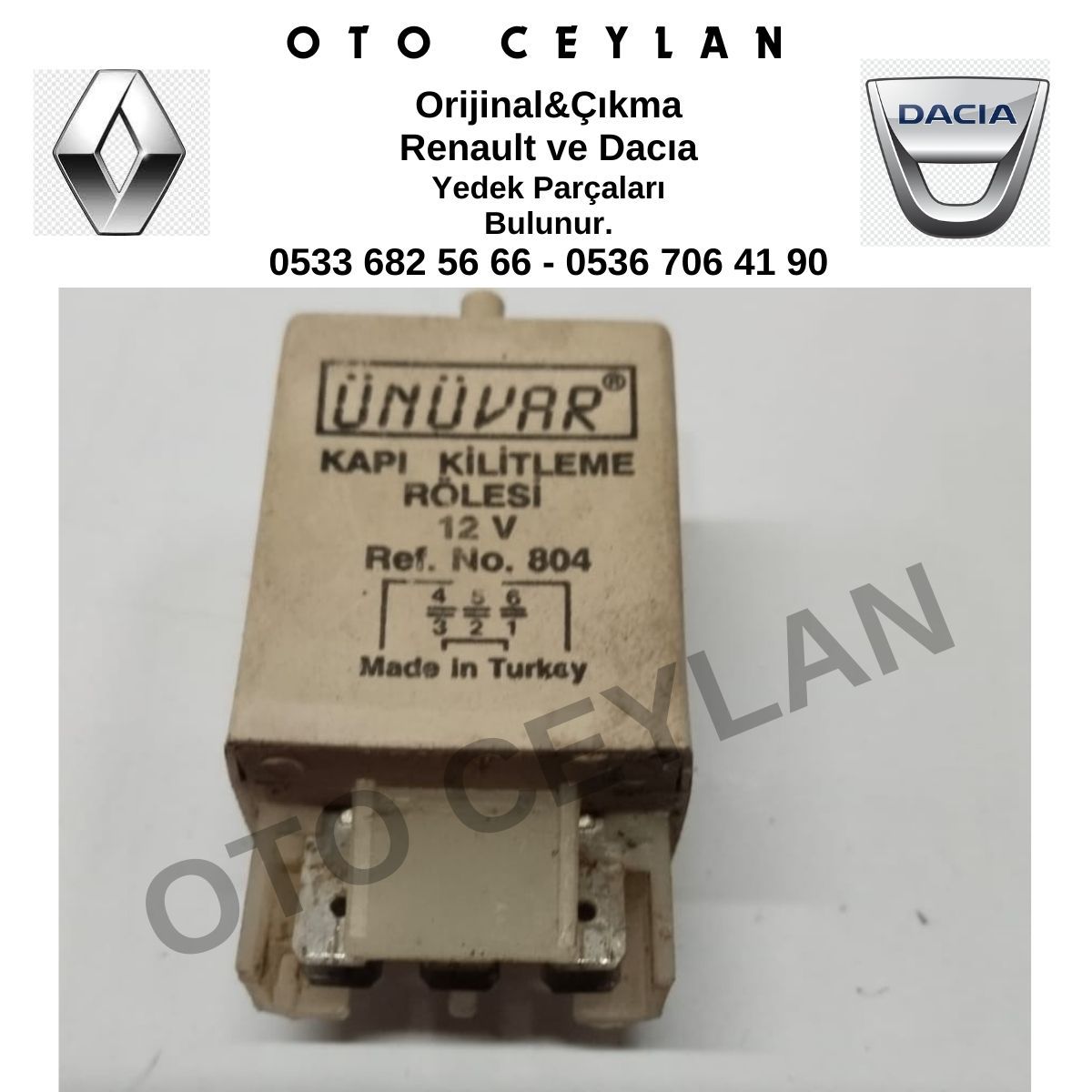 7702188983 Renault 9 Renault 11 Renault 19 Renault 21 Merkezi Kapı Kilit Rölesi Orijinal Çıkma