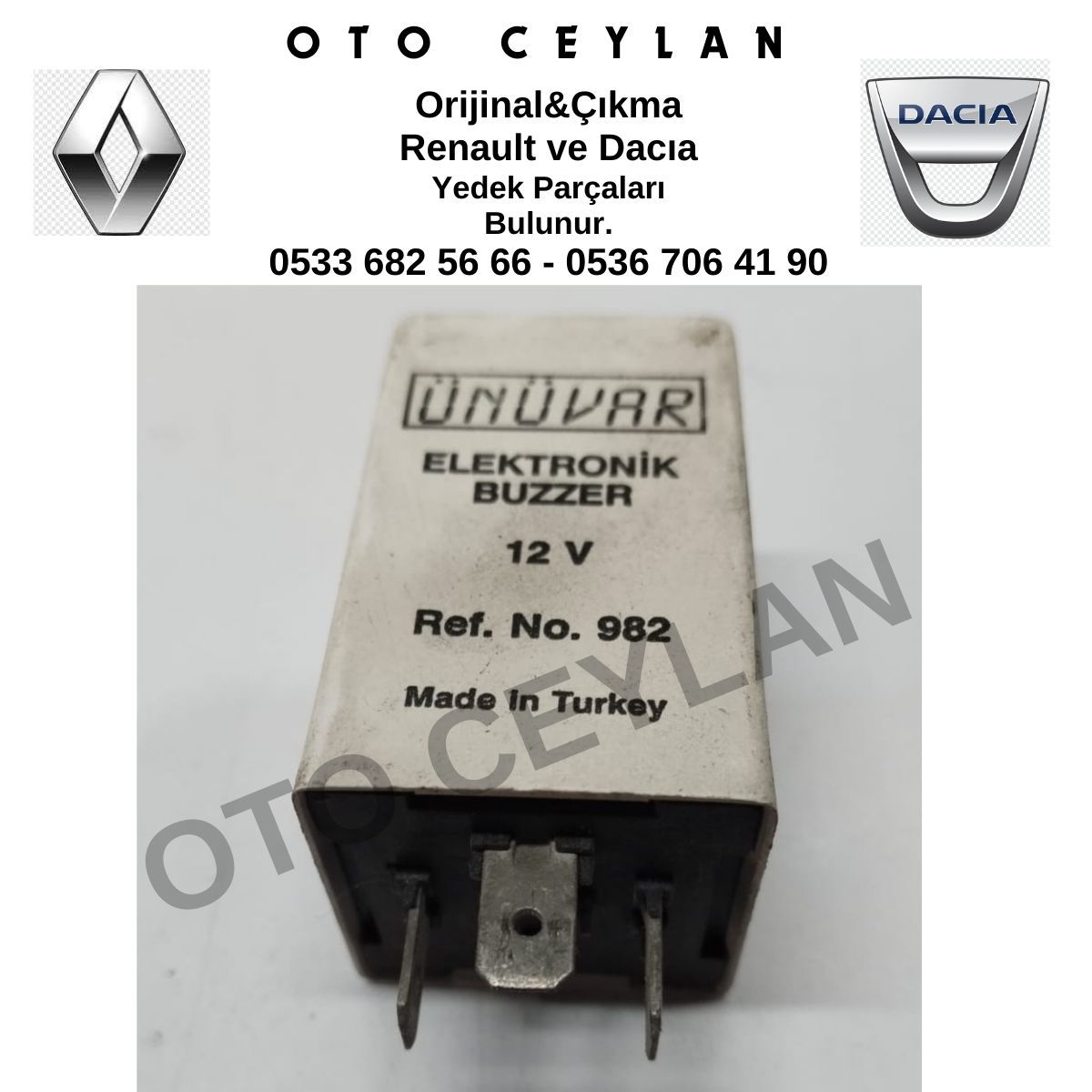 7702188982 Renault 9 Renault 19 Açık Kapı İkaz Rölesi Orijinal Çıkma