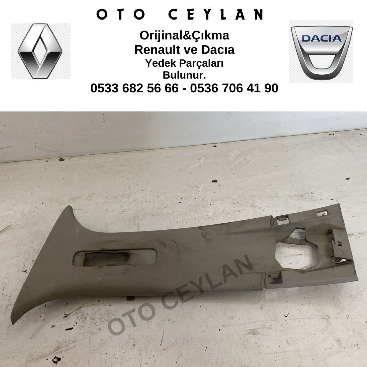769140022R Fluence Megane 3 Sol Orta Kapı Direği Üst Kaplaması
