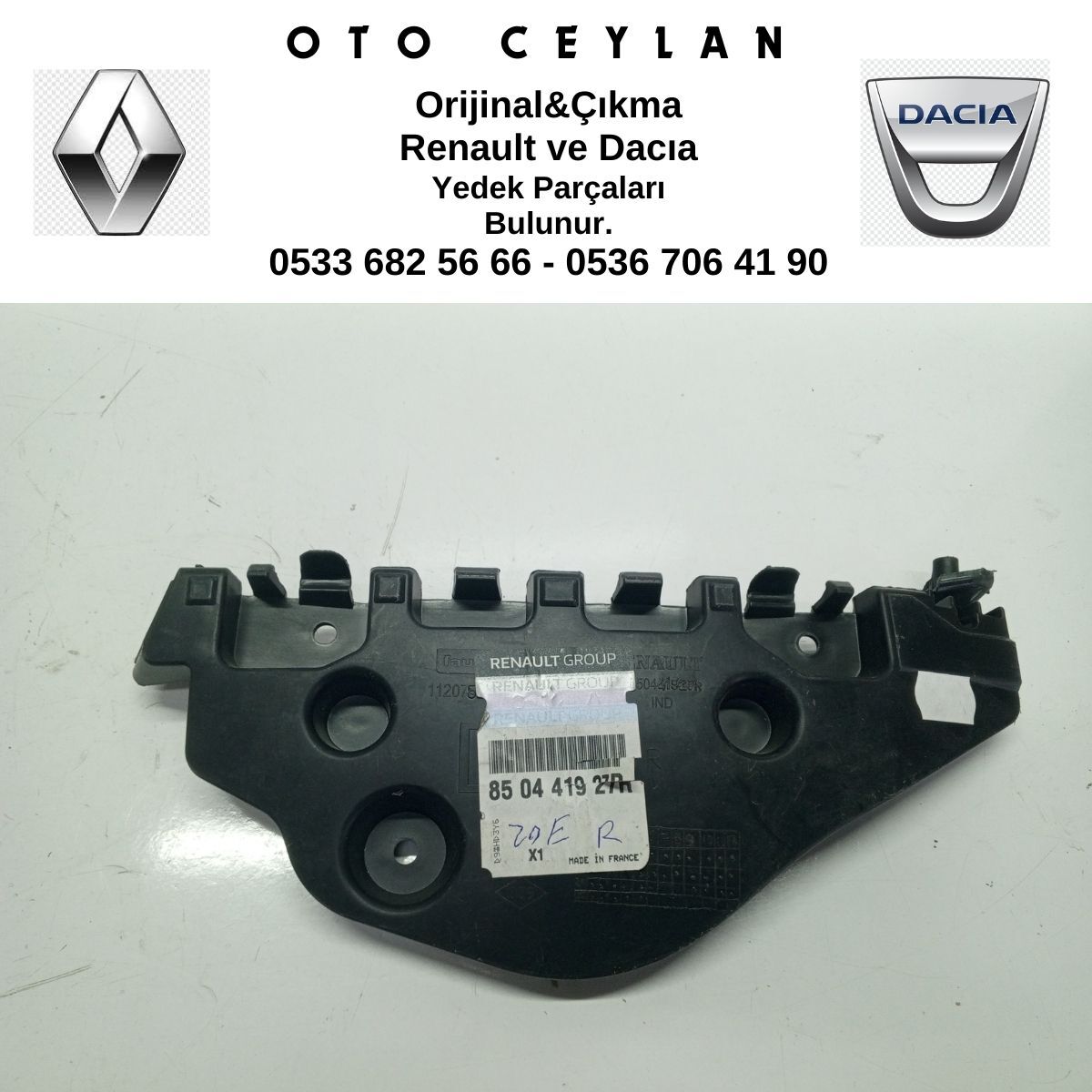 850441927R ZOE ARKA TAMPON SAĞ BRAKETİ