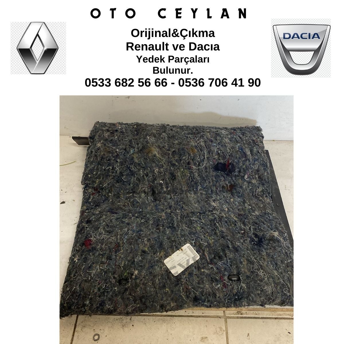 749400010R Fluence Sağ Ön Taban Sacı İzolasyon Keçesi Orijinal Çıkma