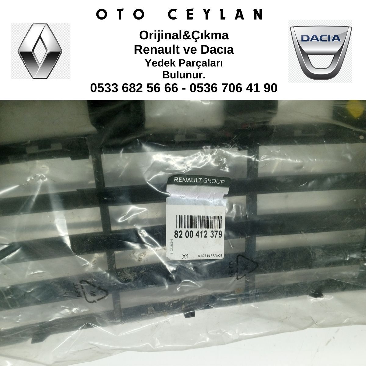 8200412379 MEGANE 2 ÖN TAMPON ORTA IZGARA