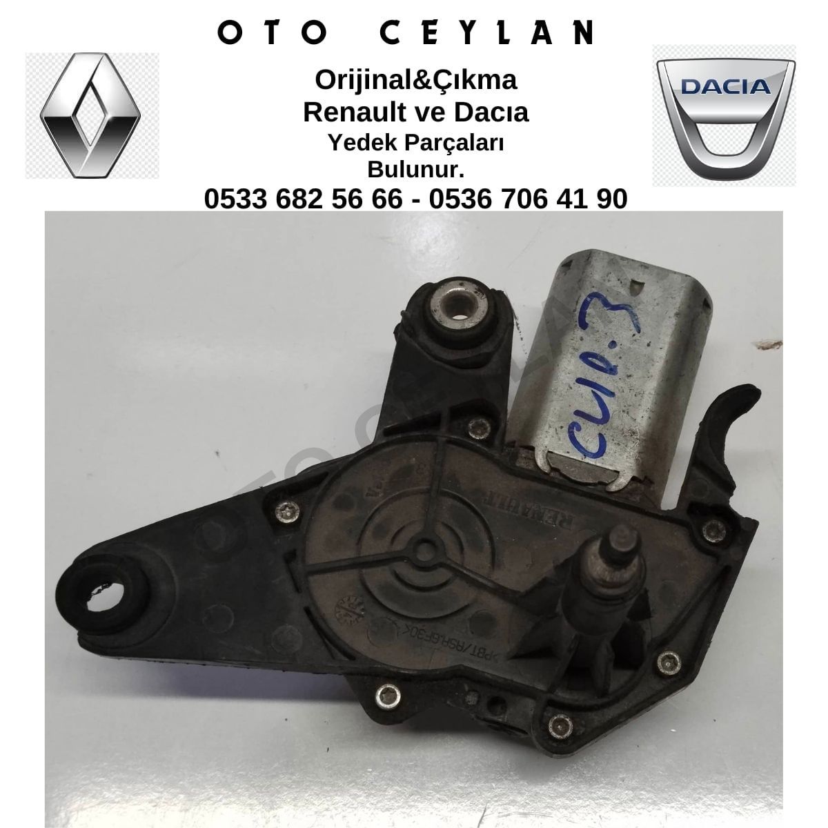 8200311486 Clio 3 Arka Silgeç Motoru Çıkma Orjinal