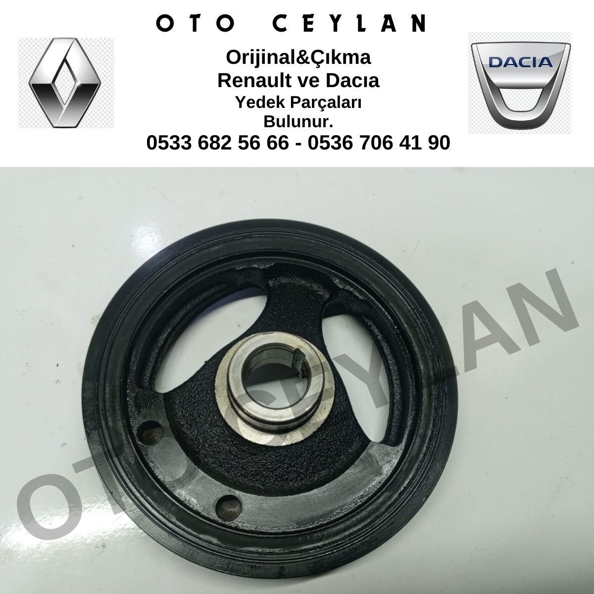 123033842R Clio 5 Megane 4 Krank Kasnağı 1.0 Tce H4D Orijinal Çıkma