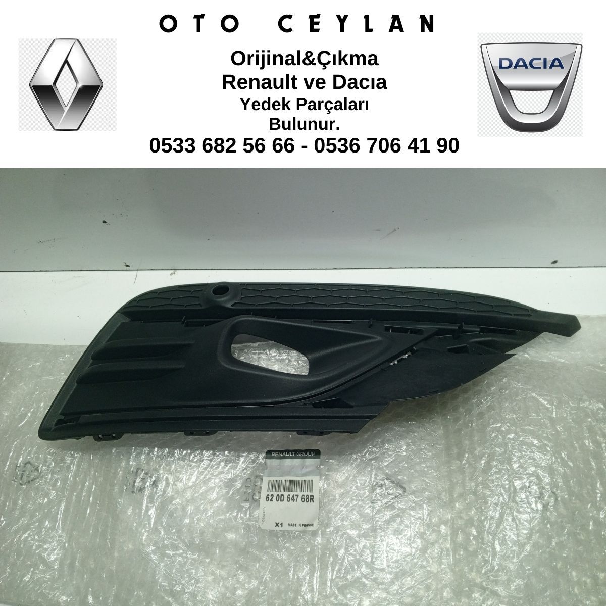 620D64768R MEGANE 4 SİS FAR ÇERCEVESİ SIFIR