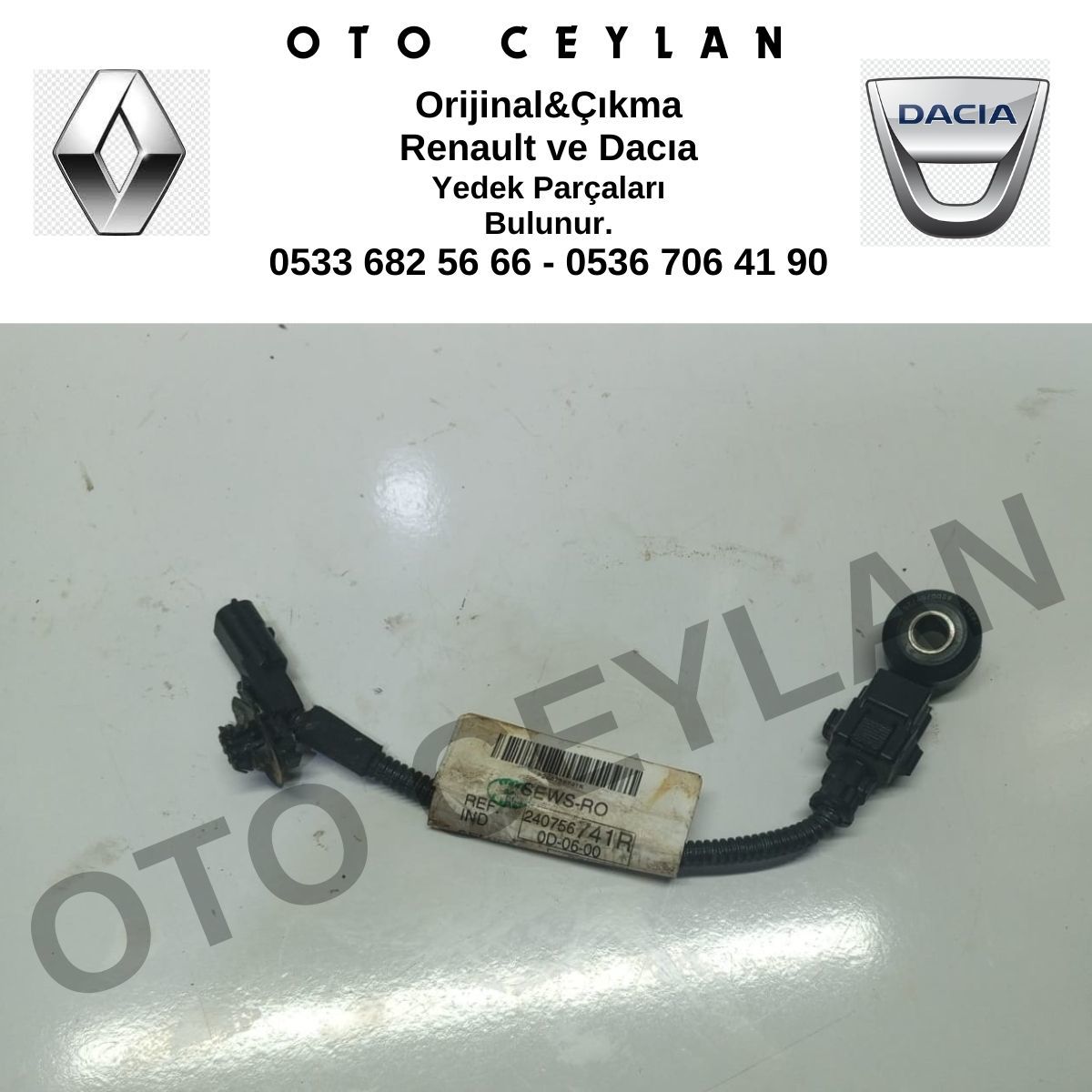 240756741R Duster 2 Patlama Vuruntu Sensörü Orijinal Çıkma