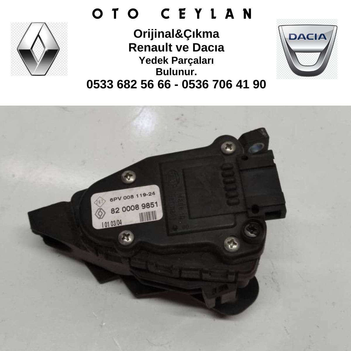 8200089951 Clio 2 Gaz Pedalı Çıkma Orjinal