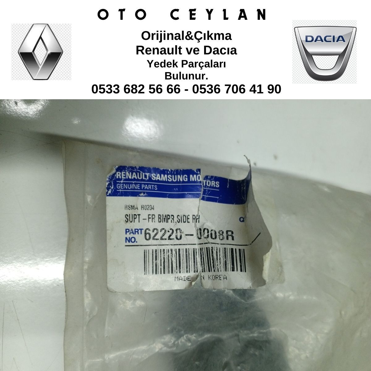 622200008R LATITUDE SAĞ ÖN TAMPON BRAKETİ SIFIR ORİJİNAL