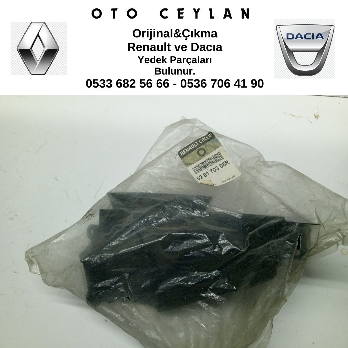 628170305R CLIO SYMBOL SANDERO SOL ÖN TAMPON HAVA YÖNLENDİRİCİ SIFIR ORİJİNAL