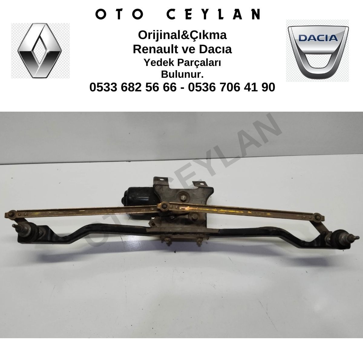 6000549529 Dacia Silecek Motoru Mekanizmalı Çıkma Orjinal