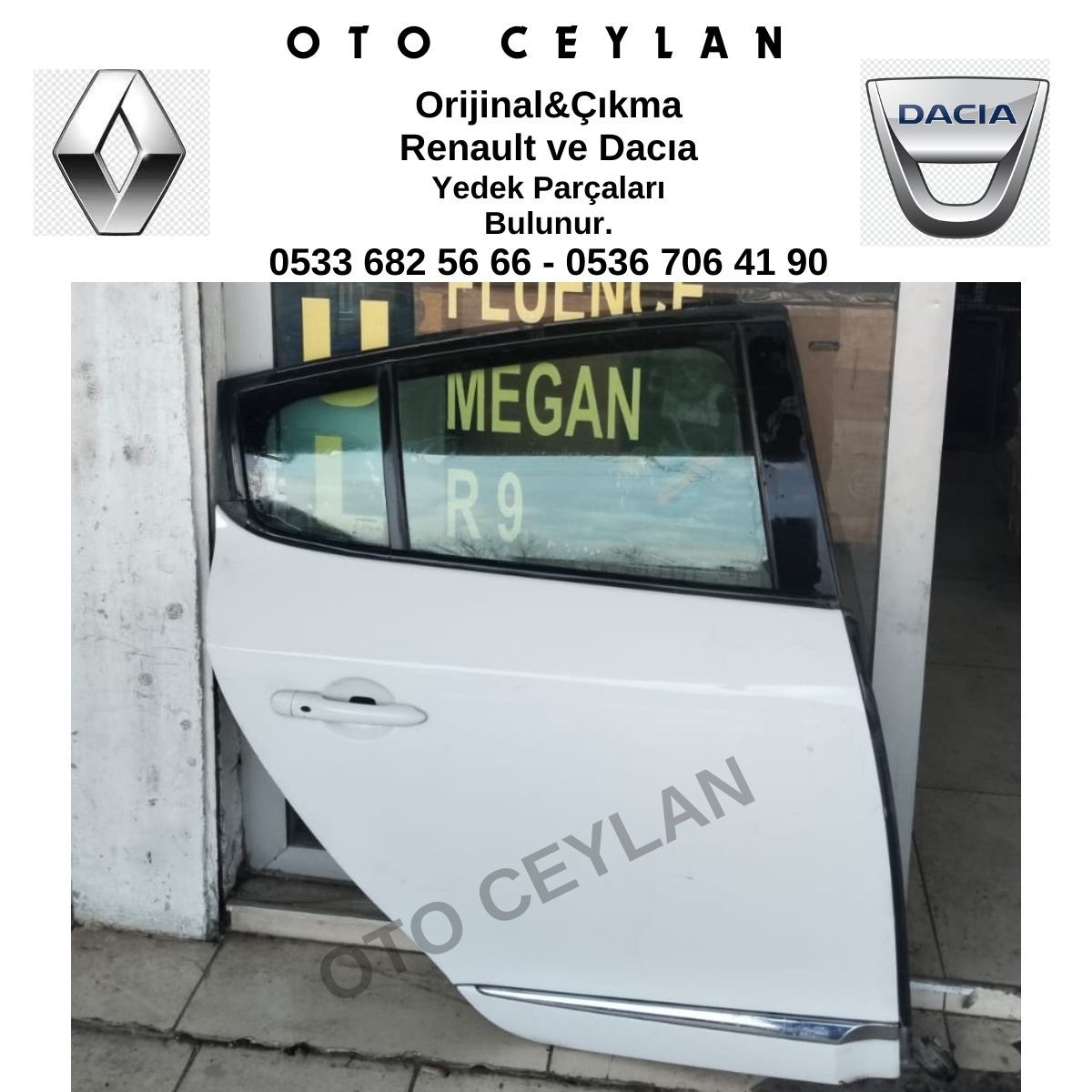 Megane 3 Sağ Arka Kapı Hatasız Dolu Orijinal Çıkma
