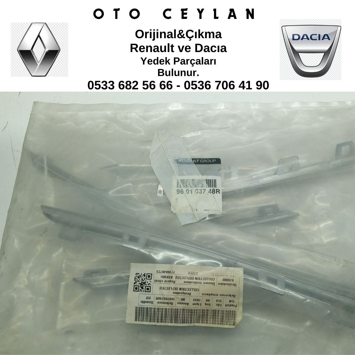 960103748R MEGANE 4 ÖN PANJUR ÜST ÇITASI NİKELAJI TAKIM