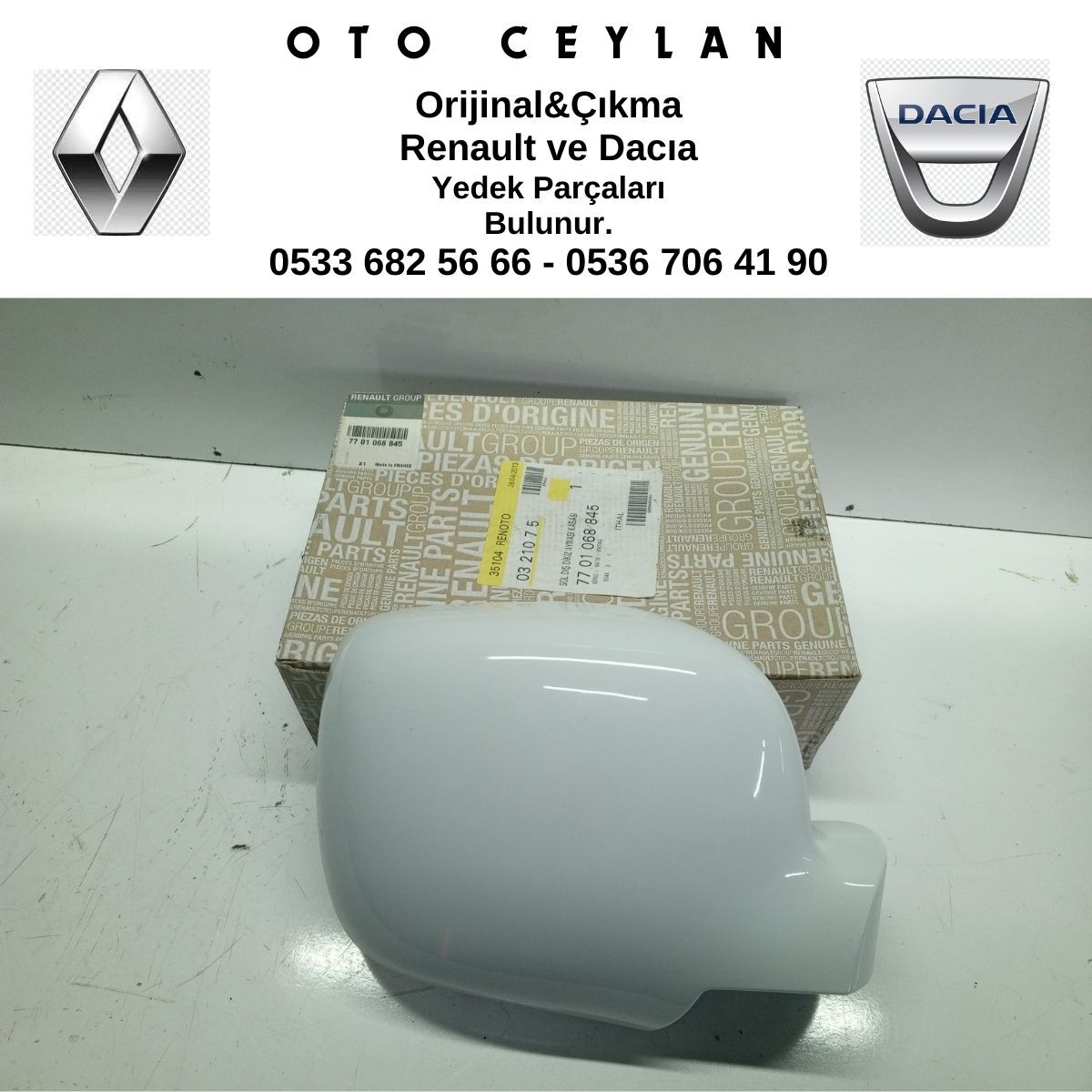 7701068845 KANGOO SOL DIŞ DİKİZ AYNASI KAPAĞI SIFIR ORİJİNAL