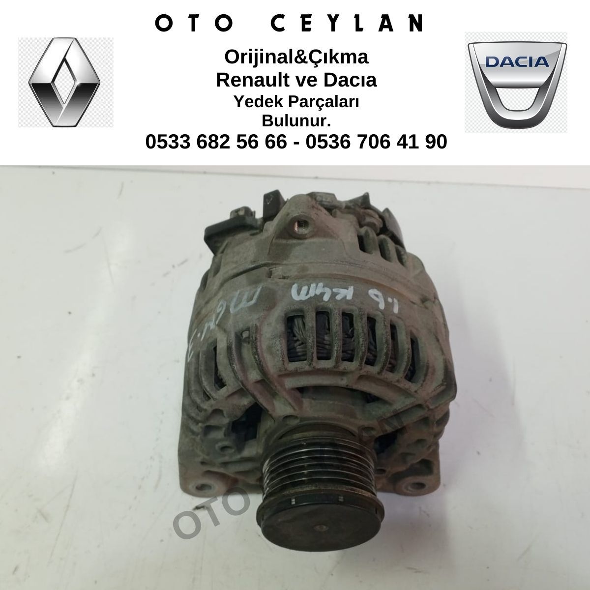 231008578R Megane 3 Clio 3 Şarj Dinamosu 1.6 K4M Orijinal Çıkma