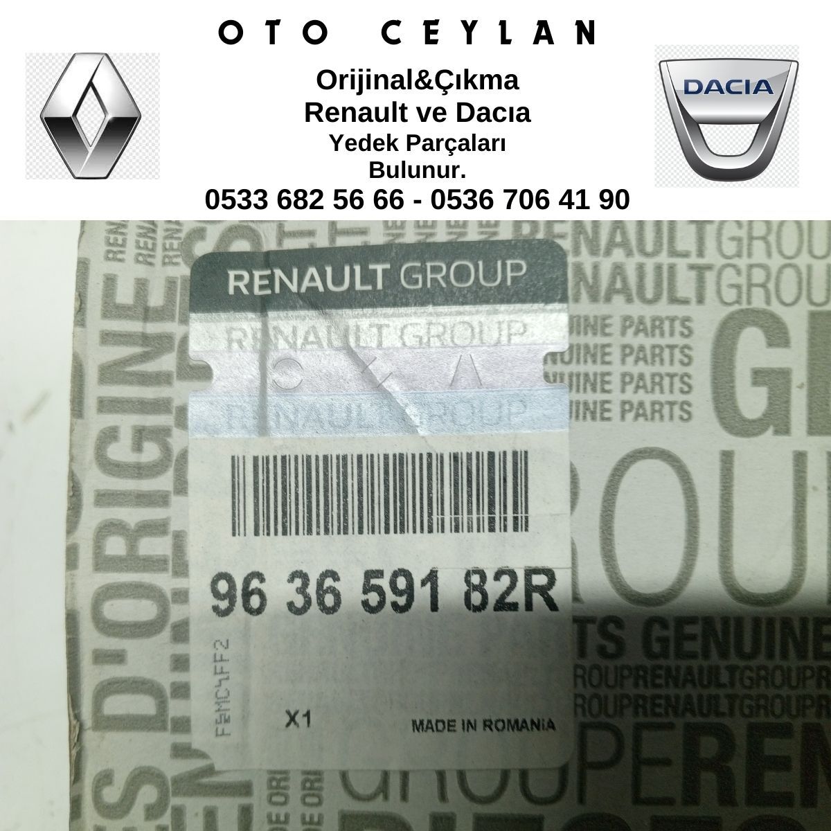 963659182R SYMBOL SAĞ DIŞ AYNA CAMI SIFIR ORİJİNAL