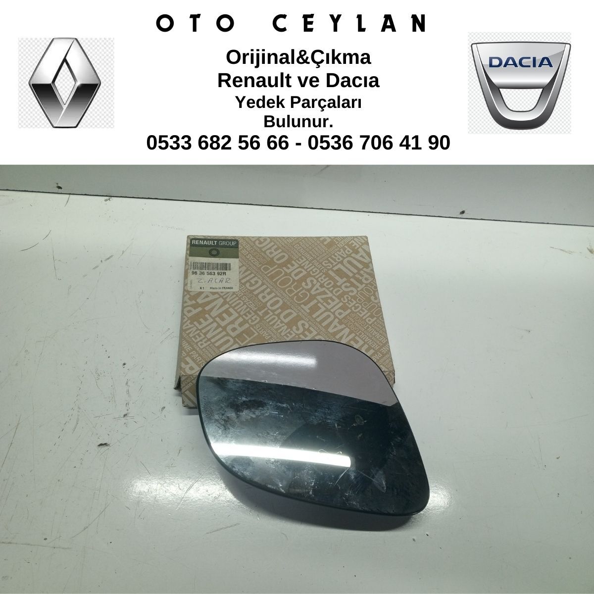 963656392R KANGOO 3 SAĞ DIŞ DİKİZ AYNASI ELEKTRİKLİ SIFIR ORİJİNAL