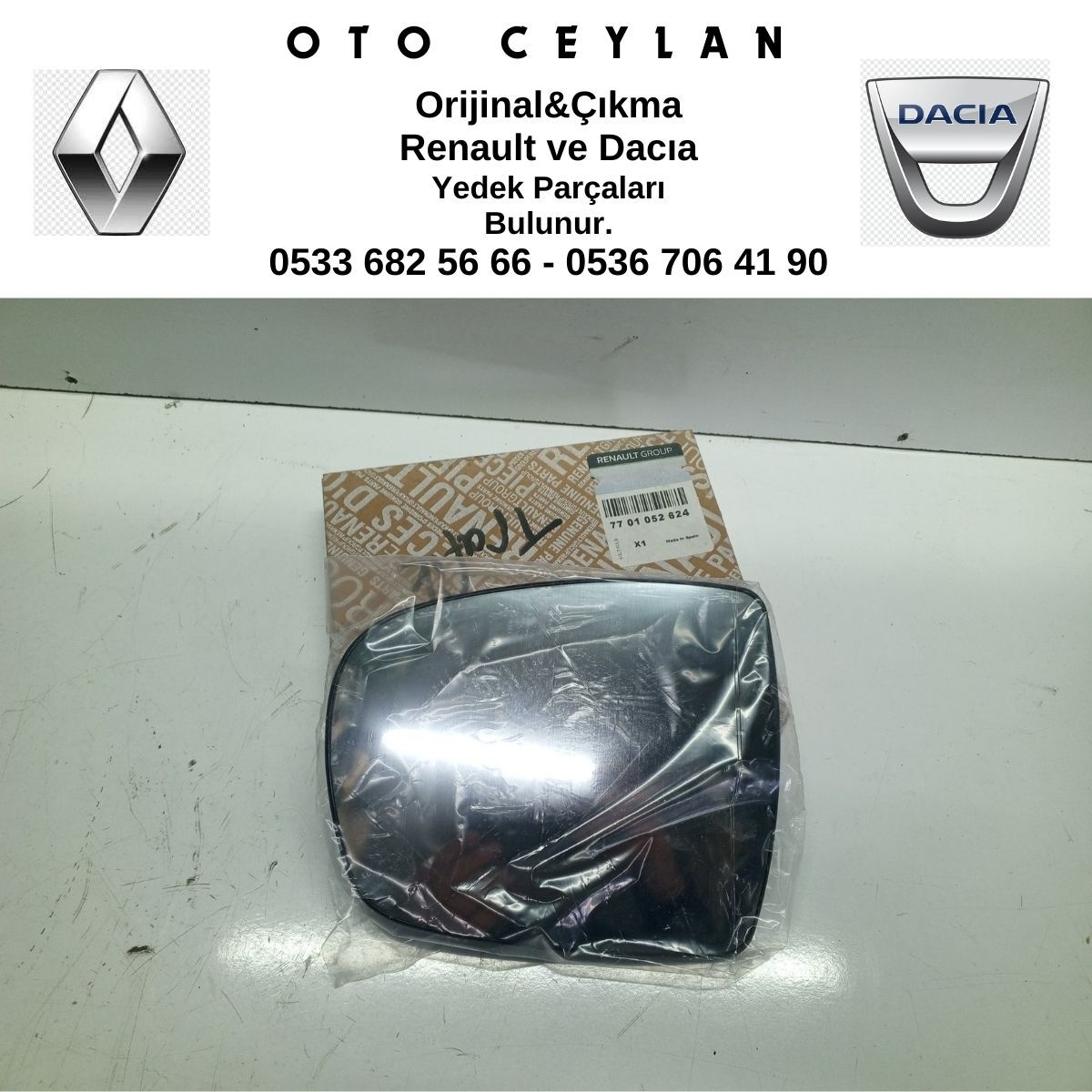 7701052624 TRAFIC SAĞ AYNA CAMI SIFIR ORİJİNAL