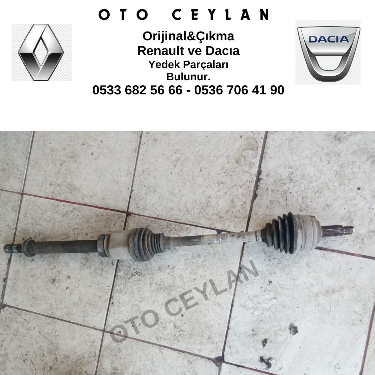 391003533R Megane 2 Fluence 1.5 Dci 90 Beygir Sağ Aks Orijinal Çıkma