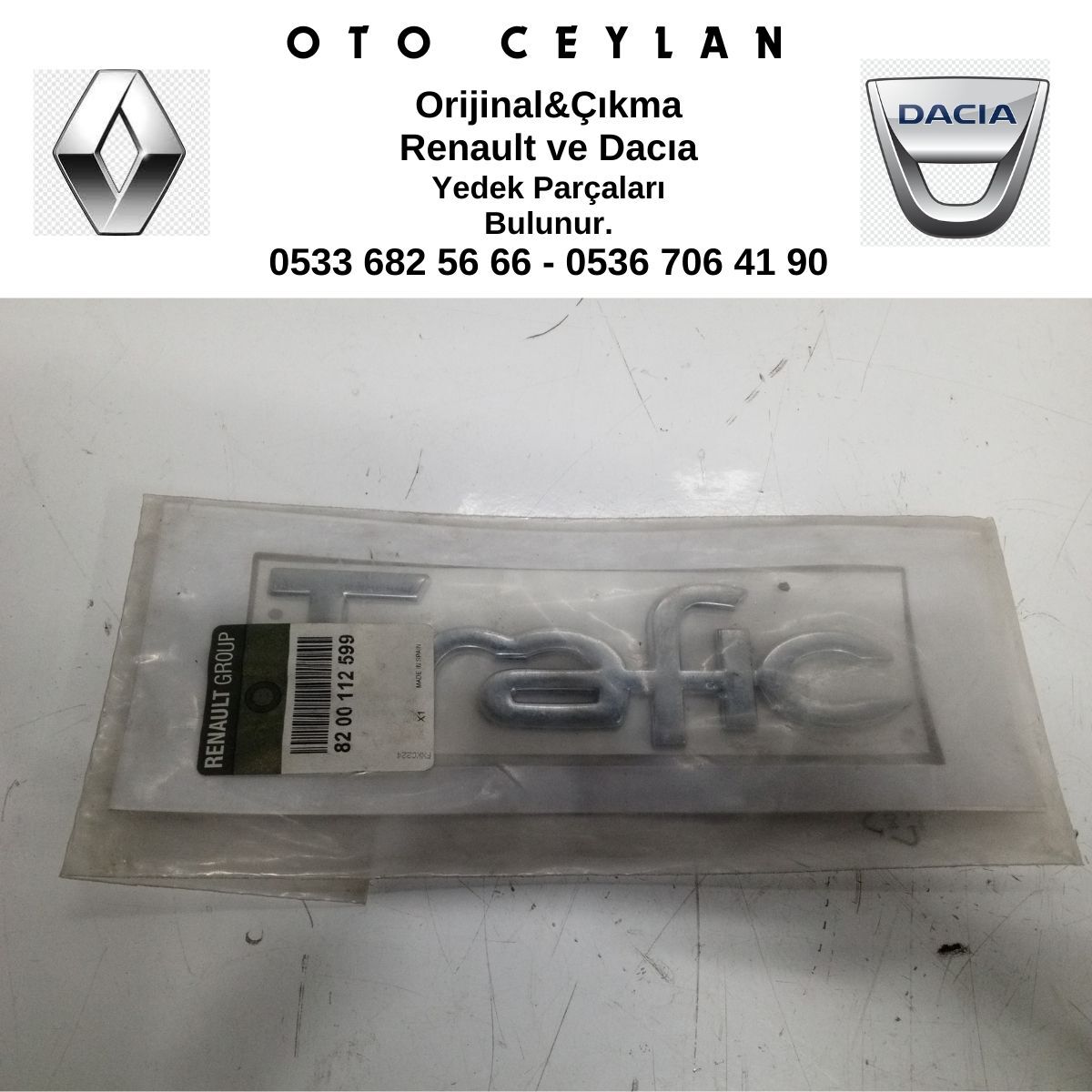 8200112599 TRAFIC MONOGRAM YAZI SIFIR ORİJİNAL