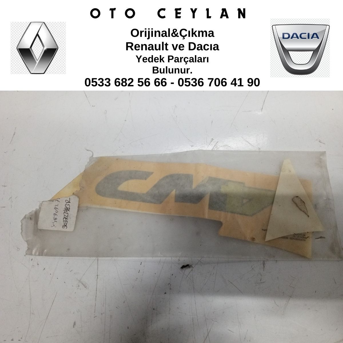 903723483R DUSTER 4WD ARKA YAZI SIFIR ORİJİNAL