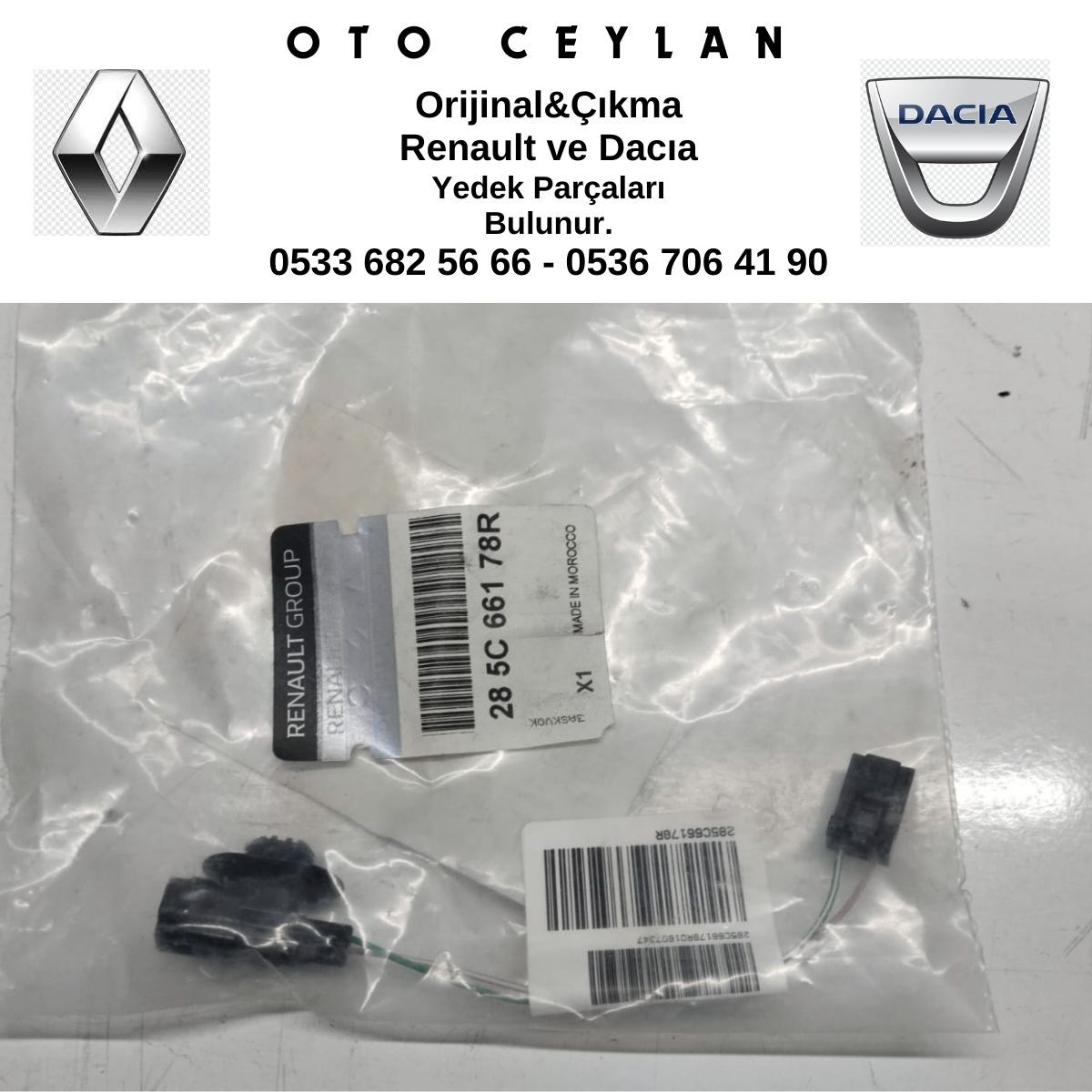 285C66178R SCENIC KUMANDA KART OKUYUCU KABLOSU SIFIR ORİJİNAL