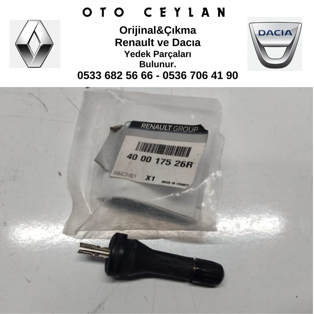 400017526R MEGANE 4 KADJAR LASTİK BASINÇ VALFİ SIFIR ORİJİNAL