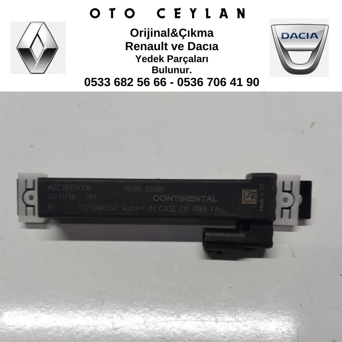 285908268R 285E66XJ0A DUSTER KAPI ANTENİ SIFIR ORİJİNAL