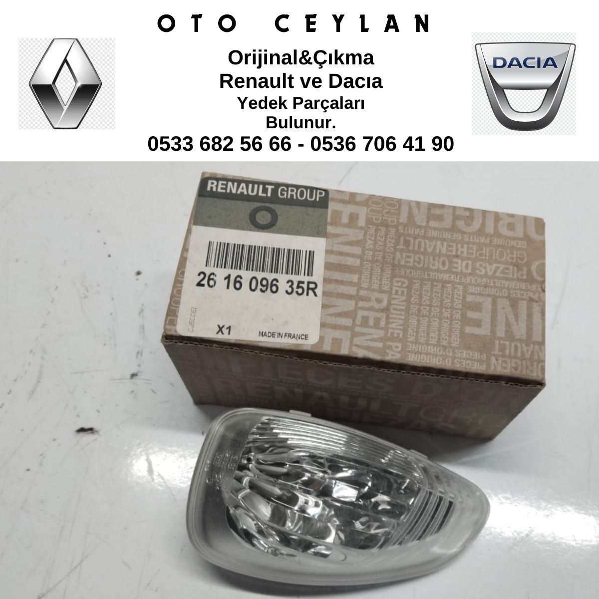 261609635R MASTER 3 AYNA SİNYALİ LAMBASI SAĞ SIFIR ORİJİNAL