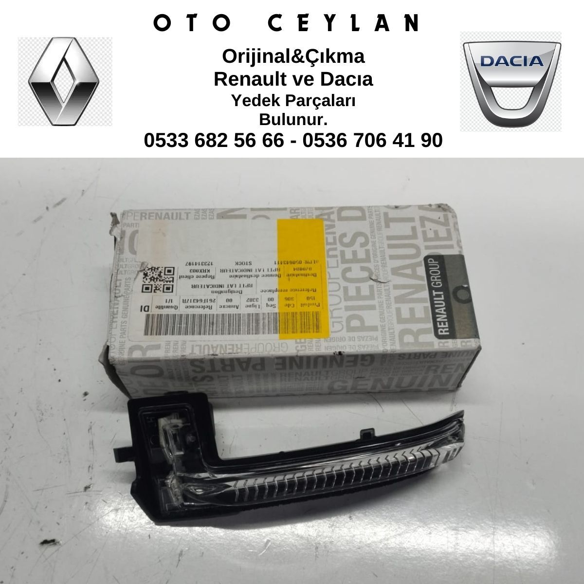 261F64317R KOLEOS 2 SOL DİKİZ AYNA SİNYALİ ORİJİNAL SIFIR