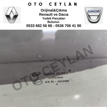 Megane Coupe Sol Ön Kapı Camı Orijinal Çıkma