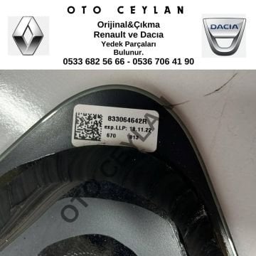 833064642R Duster 2022 Kelebek Camı Çıkma Orijinal