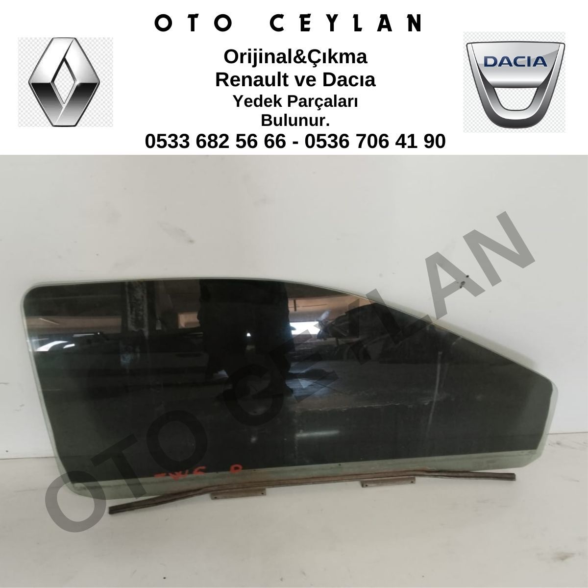 Twingo Ön Kapı Camı Sağ Orijinal Çıkma