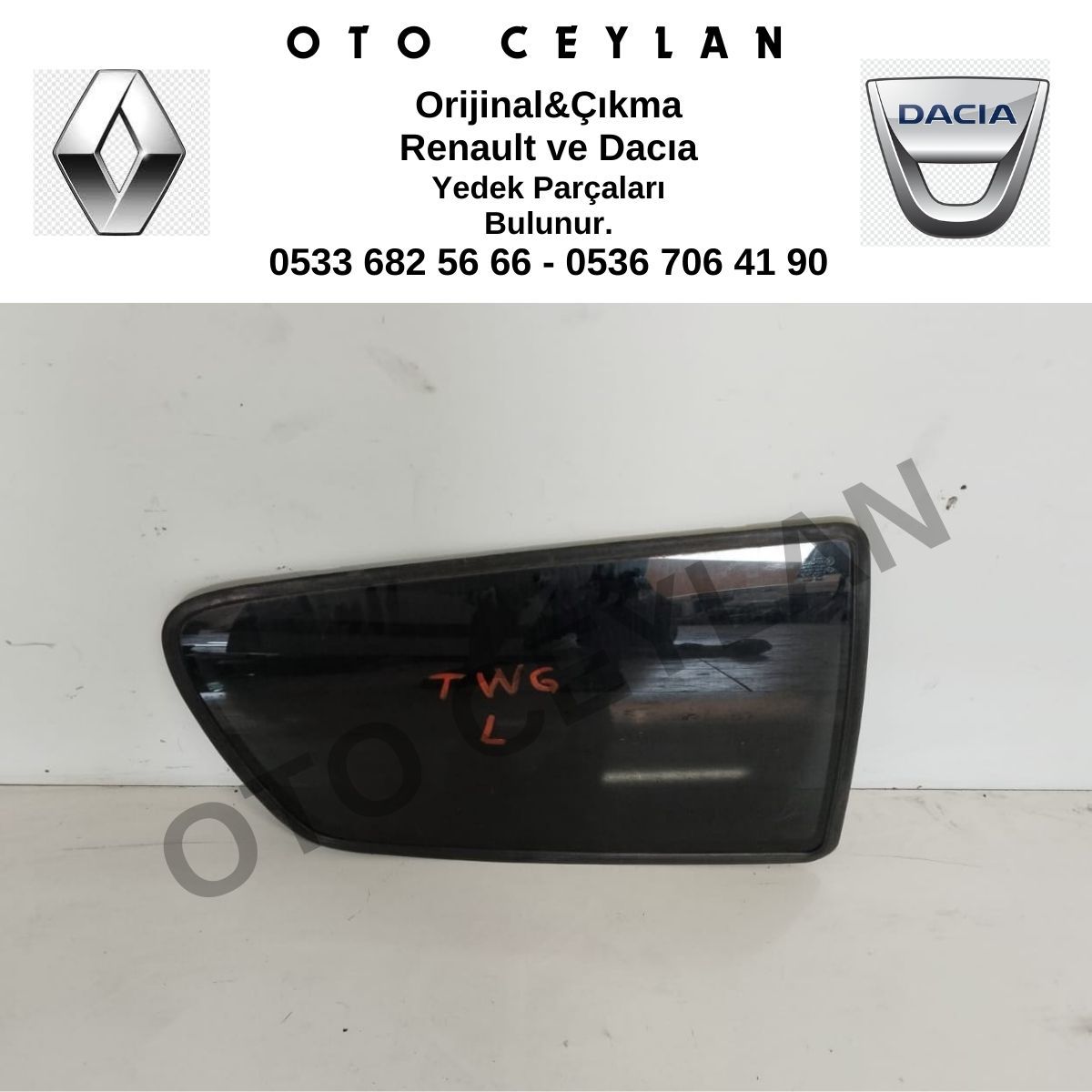 Twingo Sol Arka Kelebek Camı Orijinal Çıkma