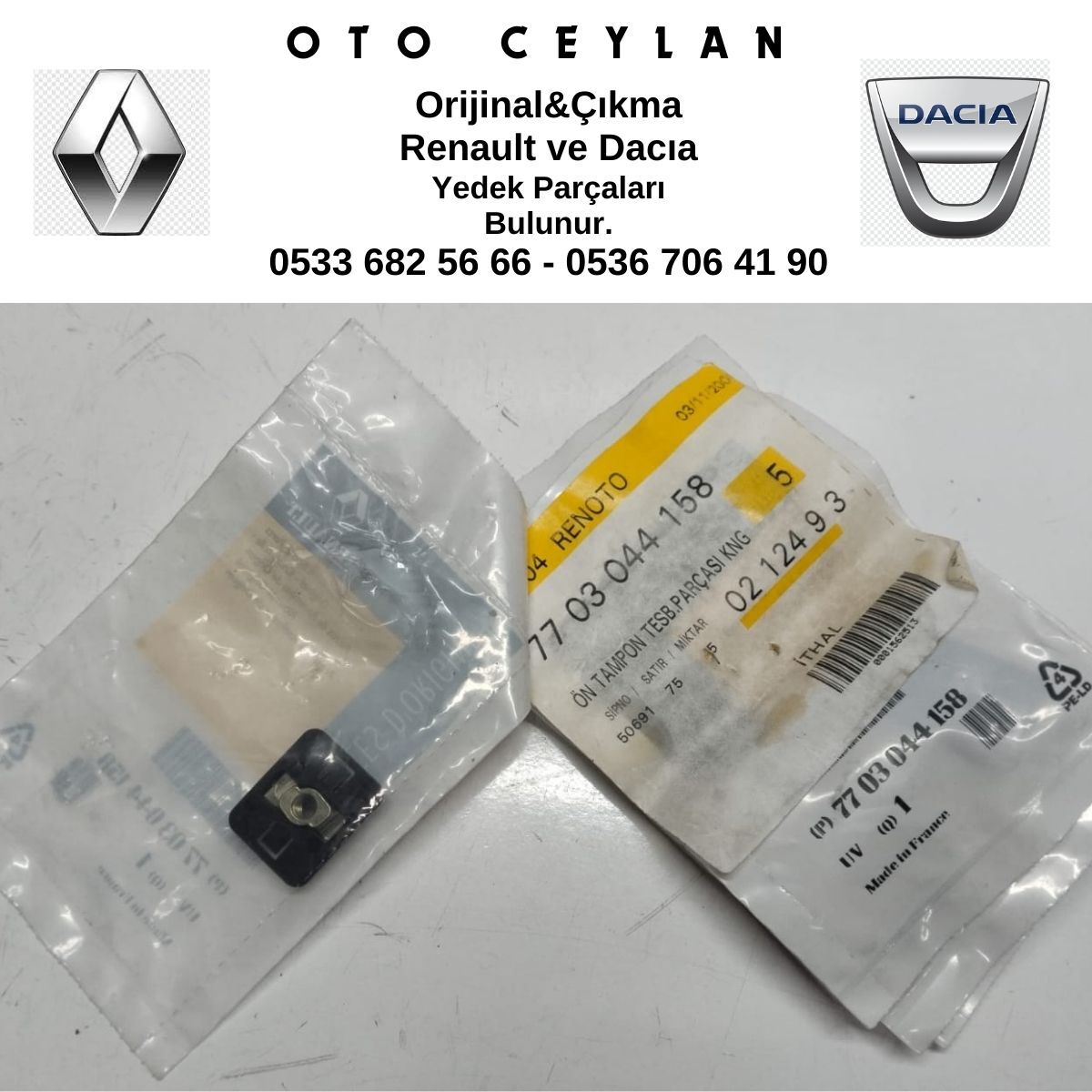 7703044158 KANGOO ÖN TAMPON PANJUR SABİTLEME TESPİT KLIPSİ SIFIR ORİJİNAL