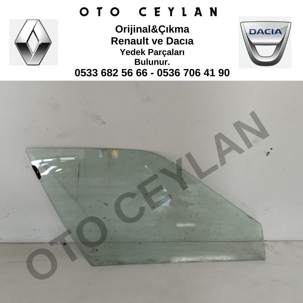 R.19 Sağ Ön Kapı Camı Orijinal Çıkma