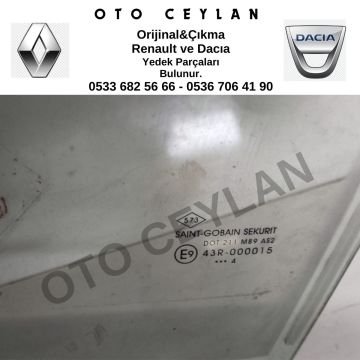 Lodgy Dokker Sol Ön Kapı Camı Orijinal Çıkma