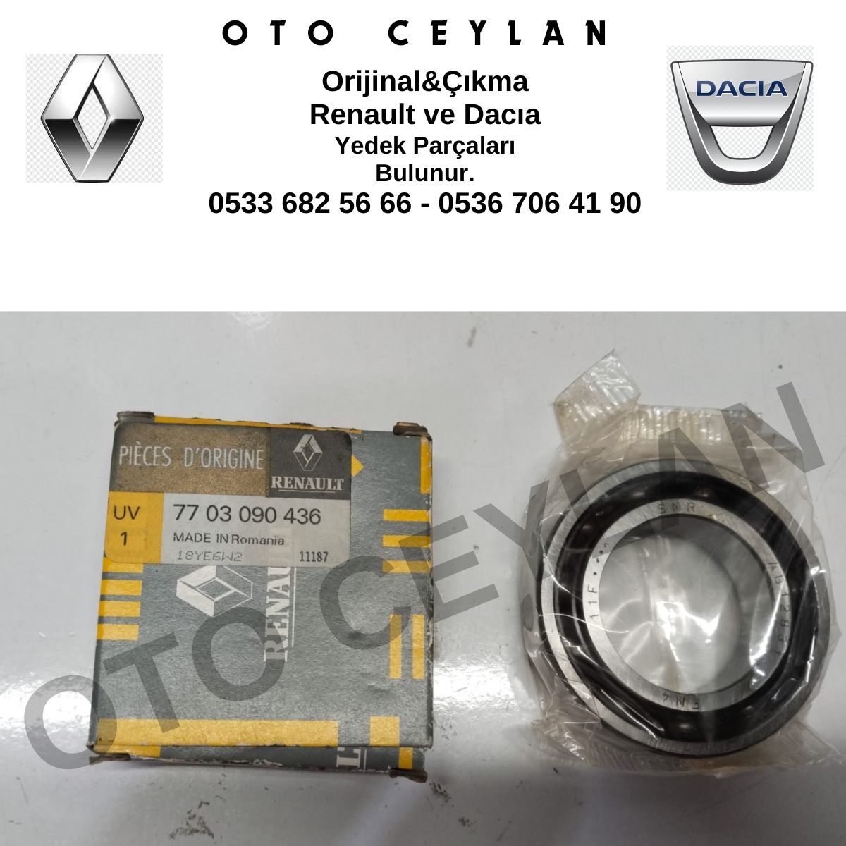 7703090436 Renault 19 Diferansiyel Ön Rulman Sıfır Orijinal
