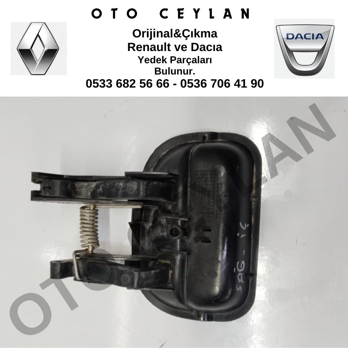 7700303503 Kangoo Arka Yan Kapı İç Açma Kolu Orijinal Çıkma